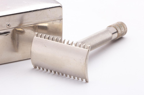 1917 Gillette Silver Single Ring Old Type Double Edge Safety Razor Set | Original Condition
